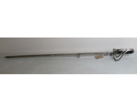 1821 pattern Rifle Regiment officer's sword with regimental cypher etched with scrollwork to blade, complete with steel scabb
