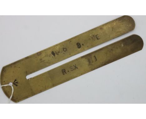 WWI button stick named to a soldier in the Royal Sussex Regiment. P&amp;P Group 1 (£14+VAT for the first lot and £1+VAT for s