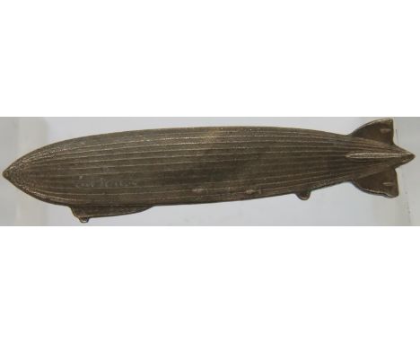 Imperial German zeppelin airship badge. Made from the German Alloy Alpaker, circa 1920-1930s. P&amp;P Group 1 (£14+VAT for th