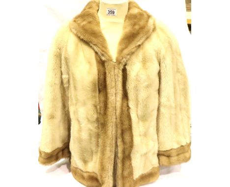 Two tone faux fur mink jacket. P&amp;P Group 1 (£14+VAT for the first lot and £1+VAT for subsequent lots) 