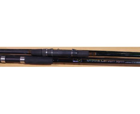 Vintage Carp rod 12ft and an Orbula carbon spinning rod. P&amp;P Group 3 (£25+VAT for the first lot and £5+VAT for subsequent