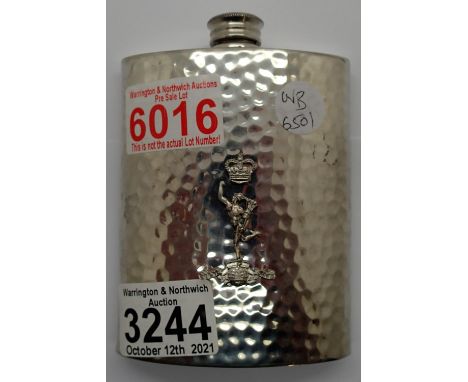 Military Pewter hip flask. P&amp;P Group 1 (£14+VAT for the first lot and £1+VAT for subsequent lots) 