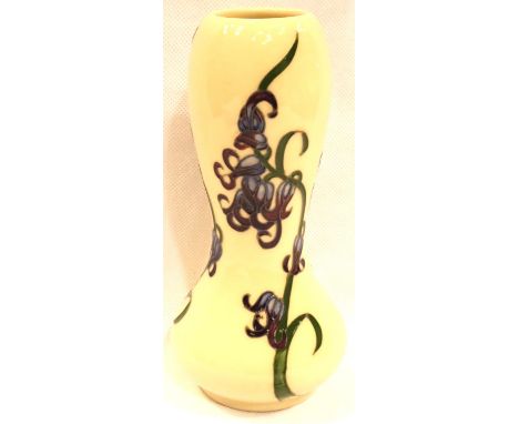 Moorcroft gourd vase in the Bluebell Harmony pattern, H: 15 cm. P&amp;P Group 1 (£14+VAT for the first lot and £1+VAT for sub