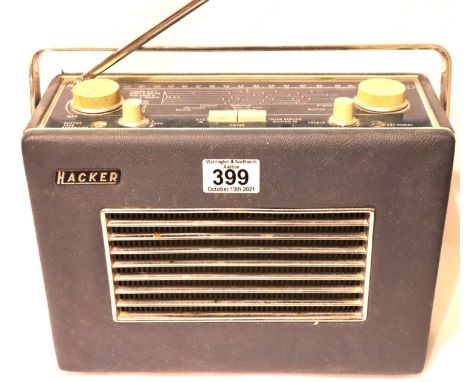 Retro Hacker VHF Herald portable transistor radio. P&amp;P Group 3 (£25+VAT for the first lot and £5+VAT for subsequent lots)