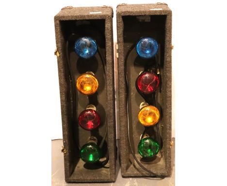 Pair of cased disco lights. Not available for in-house P&amp;P, contact Paul O'Hea at Mailboxes on 01925 659133
Condition Rep