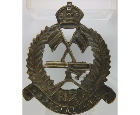 WWI New Zealand Specialist Reinforcement Regiment badge, Signals and Machine Gunners. P&amp;P Group 1 (£14+VAT for the first 