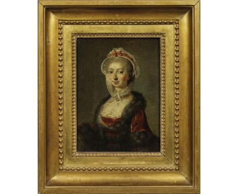 (Tätig um 1780)Porträt von Adelaide Louise Rogere Martine von Zweybrücken geb. Comtesse de PalastronFein gemaltes, repräsenta