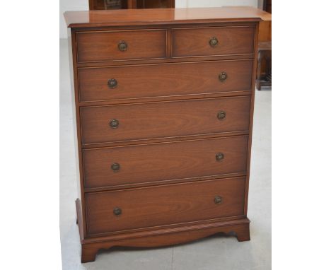 A reproduction 'Bevan & Funnel' mahogany two over four chest of drawers on bracket supports, approx 144 x 92cm.