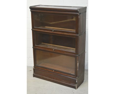 A 20th century Globe-Wernicke style three-section stacking bookcase, width 87cm.