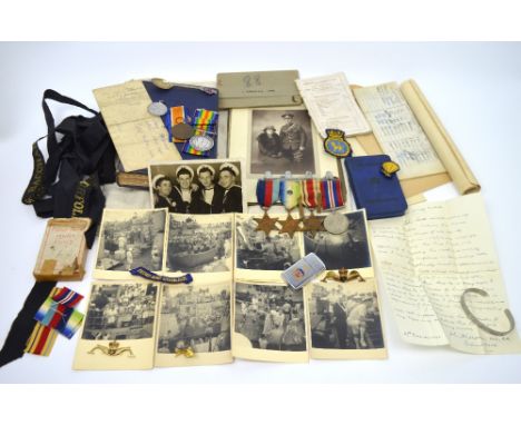 A group of WWI and WWII medals, all relating to the Scott family, WWI Victory Medal and 1914-18 British War Medal, both inscr