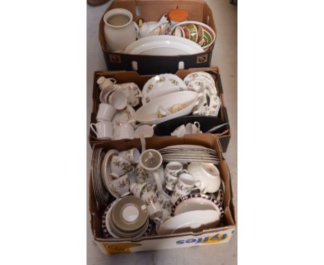 A quantity of decorative ceramics and teaware to include Queen Anne, Spode, Ridgway, Wedgwood, collectors' plates etc.
