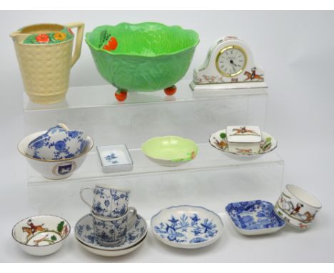 A small quantity of ceramics to include a Beswick cabbage pattern bowl on three supports in the form of tomatoes, two 19th ce