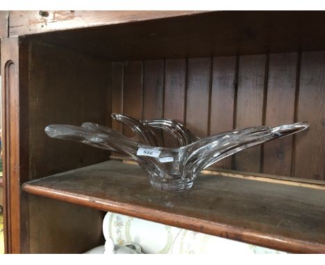 A large vintage glass centrepiece by Vannes, France - appx 49cm across  Good condition
