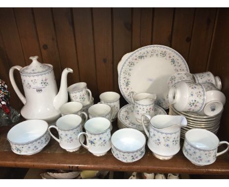 A Paragon 'Florabella' tea set comprising cake plate, coffee pot, 2 sugar bowls, cream jug, milk jug, 6 coffee cups, 6 teacup