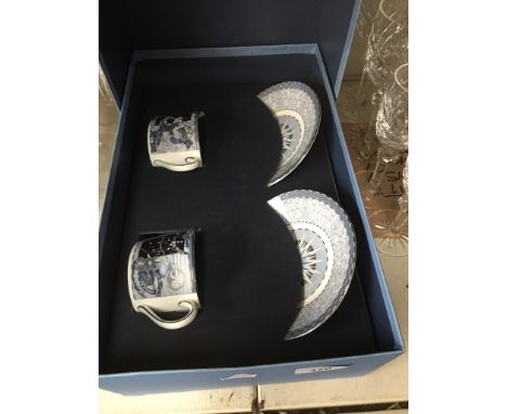 Wedgwood Millenium cups and saucers. boxed set  