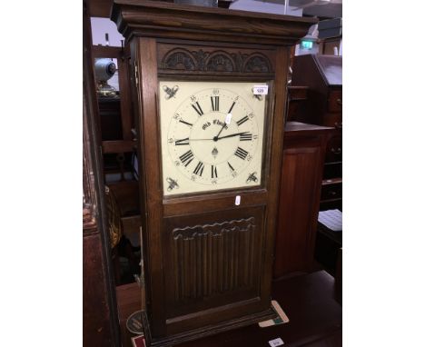 An Old Charm oak cased clock (as found), height 81.5cm, width 43.5cm and depth 16cm.  