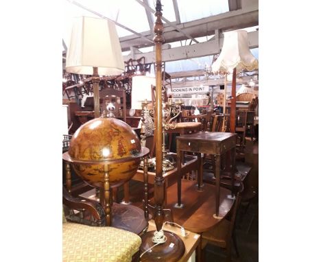 An early 20th century beechwood standard lamp, height 172cm.