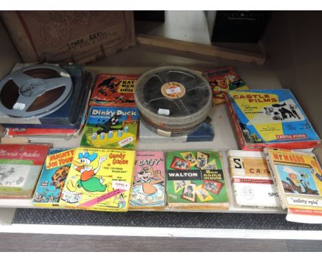 A selection of vintage home cinema films mostly super eight, Mighty Joe young, Dinky Duck, Mighty Mouse, etc