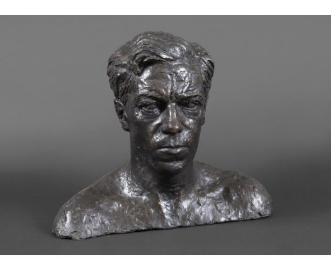 FRANTA BELSKY (1921-2000) - LARGE BRONZE BUST OF CECIL DAY-LEWIS a large bronze shoulder length bust of Cecil Day Lewis, with