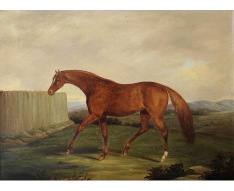 ENGLISH SCHOOL, 19th CENTURY A LIGHT BAY MARE, TRADITIONALLY IDENTIFIED AS `COPPERMAID` Oil on canvas 44 x 59.5cm. * Formerly