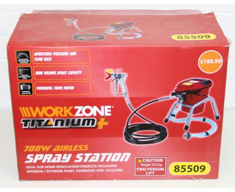 Workzone Titanium+ 700W Airless Spray Station painting tool with original box 