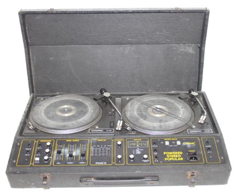 Citronic CL12D portable double turntable deck with mixing/microphone facilities 