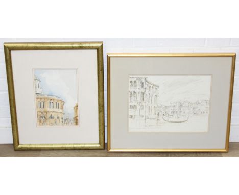 John Booth (British, Contemporary) - watercolour on paper depicting an Oxford cityscape, signed lower right, 56cm x 47cm, and