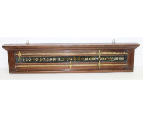 Vintage wall mountable wooden snooker scoreboard, 98cm W