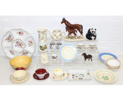 Qty of mixed named ceramics, mostly tableware with pieces by Spode, Susie Cooper, Laura Ashley, Portmeirion, Beswick, Wade, L