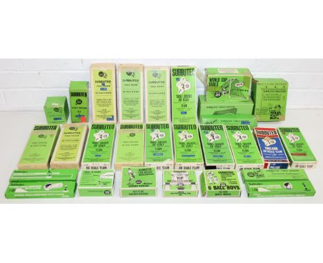 A qty of boxed Subbuteo equipment to include teams, goalkeepers, live action set piece figures and goals etc