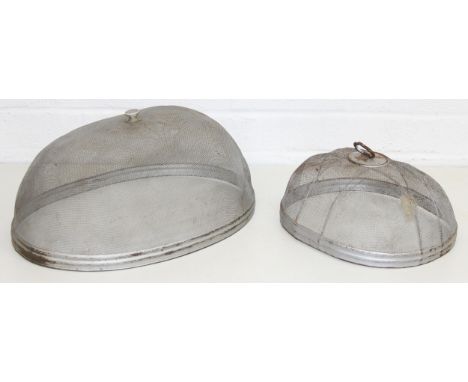Two vintage wirework food covers or cloches, early-mid 20th century, kitchenalia, the largest 42cm wide [2]