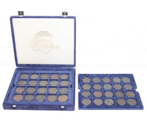 British Copper Coins - an extensive collection of fifty 1797 copper cartwheel penny coins, most dated 1797 but some rubbed, s