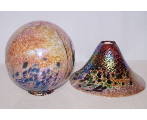 2 Art glass lamp shades 
