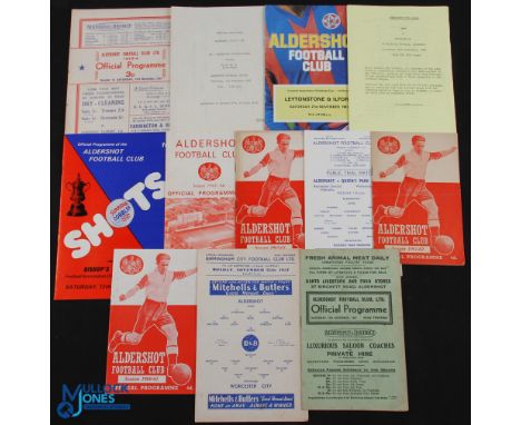 Selection of Aldershot FC home programmes 1947/48 Swindon Town (FAC), 1953/54 Wellington Town (FAC), 1956/57 Worcester City (