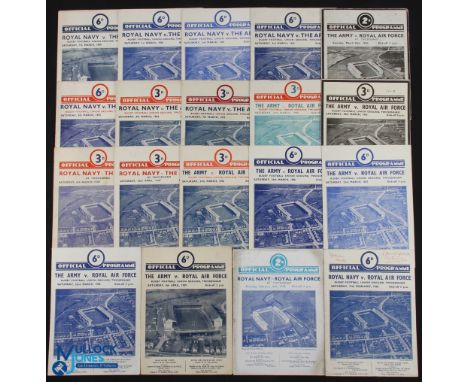Inter-Services Rugby Programmes (19): All at Twickers, Army v Navy 1947, 48, &amp; 53-59 inclusive; Army v RAF 1936, 1949, 19