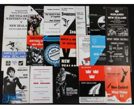 NZ in the British Isles 1978-93 Rugby Programmes (19): 1978 v W Wales, Munster, Ulster, S/SW Eng, Midlands, Comb Services, Mo