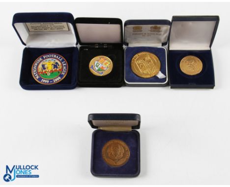 5 x Football Commemorative Tokens/Medals, to include 1980 FA Campionato D'Europa, 1908-2008 RA centenary referee association,