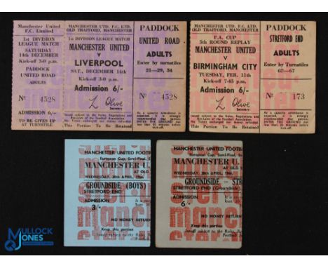 Manchester Utd home match tickets 1965/66 European Cup semi-final v Partizan Belgrade Groundside tickets x 2 (Father &amp; So