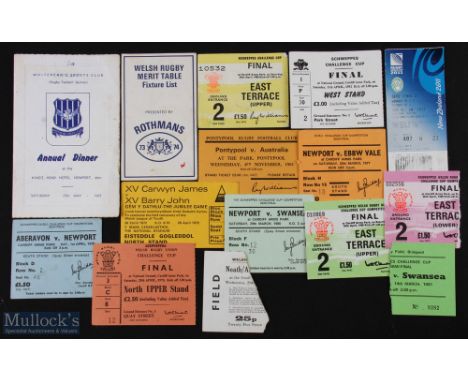 1965-2011 Welsh Interest Special Rugby Ticket etc Selection (15): RWC 2011 Wales v France (Warburton sent off, 8-9 defeat) se