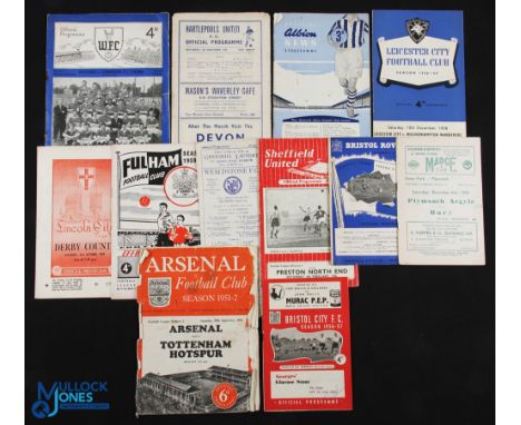 1950s Football Programmes, a mixed collection to include 1953 Wealdstone FC v Hayes 31st Jan, Watford v Simmering FC Vienna 2