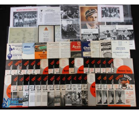 1957/58 A collection of football history, Manchester United Home match programmes Everton, Manchester City, Leeds Utd (+ toke