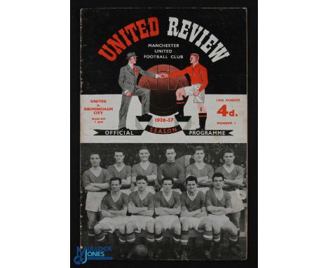 1956/57 First season of Manchester United programme token system; 1956/57 Manchester Utd v Birmingham City programme no. 1 da