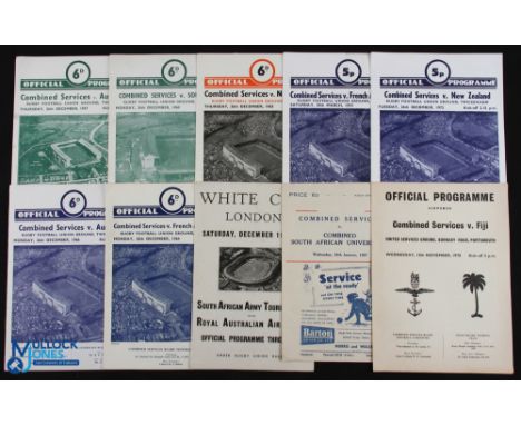 Combined Services v Tourists etc Rugby Programmes (10): v Australia 1957 &amp; 1966, S Africa 1960 and S African Universities