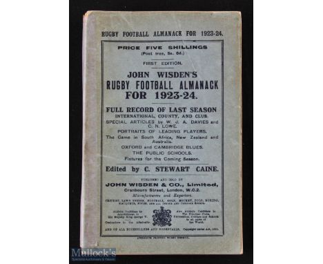 Scarce 1923-24 Wisden Rugby Football Almanack:  The first edition of a run of just three seasons. All contents whole and good