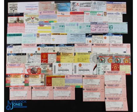 Collection of Manchester Utd match tickets to include homes 1990s league and cup; Charity Shields 1977 (full ticket), 1983, 1