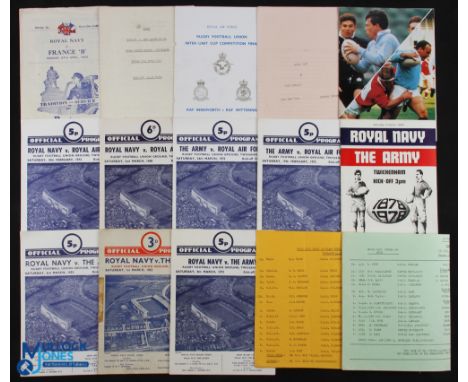 UK Services Selection: Rugby Programmes (15): Navy v Army 1952, 72, 73 &amp; 78; Army v RAF 1972 &amp; 73; Navy v RAF 1968, 7