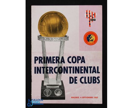 1960/61 Real Madrid v Penarol Intercontinental Cup football programme date 4 sept, 2nd leg, appears G overall