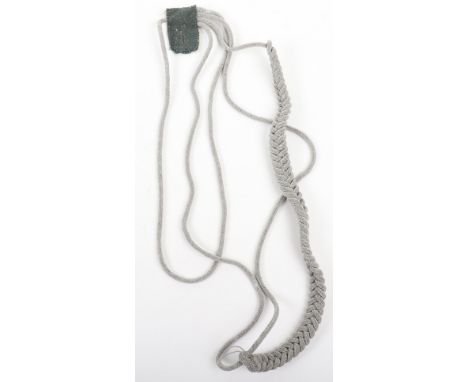 Set of WW2 German Army Officers Tunic Aiguillettes, silver bullion knotted cord examples with field grey button hole cloth ba