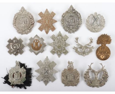13x Scottish Regimental Cap / Glengarry Badges, all being other ranks examples, including Argyll &amp; Sutherland Highlanders