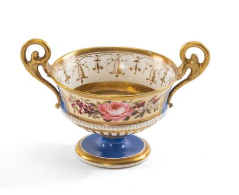 CHAMBERLAIN WORCESTER CABINET CUP, dated 1824, of campana vase shape, outside decorated by Hayton, enamelled with summer flow